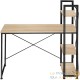 Table de bureau 3 étagères style industriel et loft en bois clair 122 cm