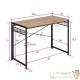 Table de bureau pliable style industriel et loft en bois clair 102 cm