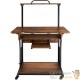 Bureau d'ordinateur, style industriel et loft en bois foncé 80x65 cm