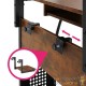 Bureau d'ordinateur, style industriel et loft en bois foncé 80x65 cm