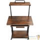 Bureau d'ordinateur, style industriel et loft en bois foncé 80x65 cm