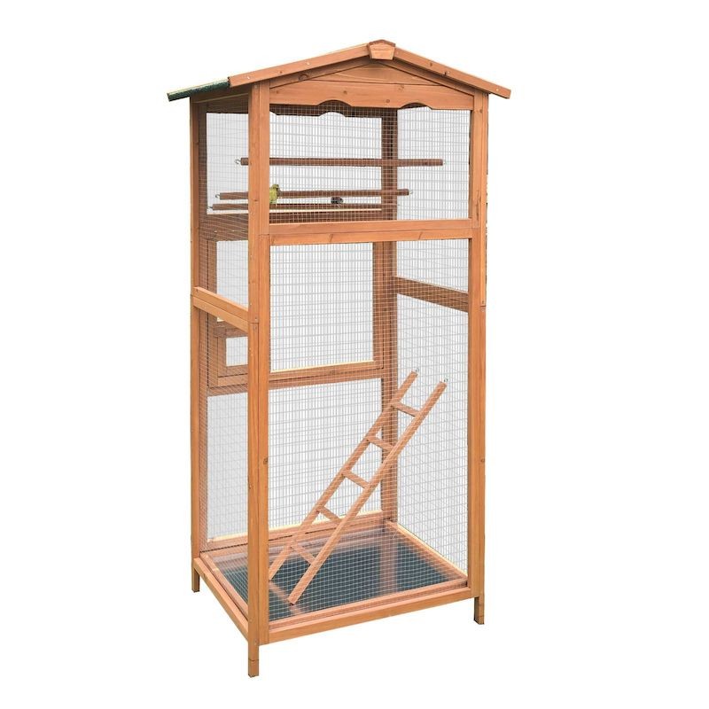 Volière en bois avec perchoirs pour oiseaux - Idéale pour l'élevage et la cage d'animaux