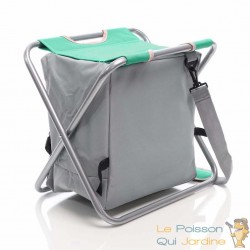 Tabouret pliable avec sac isotherme intégré : couleur verte