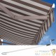 Store de terrasse Gris et blanc ligné 2,5 X 2 m Store banne de qualité