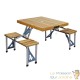 Ensemble Table de Camping avec 4 Chaises Pliantes en Bois et Aluminium, Dimensions 85x72x66cm