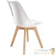 Ensemble de 6 Chaises de Salle à Manger blanches, Élégance Scandinave avec Pieds en Bois Massif, Design Moderne