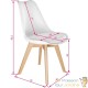 Ensemble de 6 Chaises de Salle à Manger blanches, Élégance Scandinave avec Pieds en Bois Massif, Design Moderne