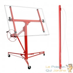 Kit de levage XXL rouge avec extension de 140 cm pour panneaux et plaques de plâtre