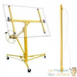 Kit de levage XXL jaune avec extension de 140 cm pour panneaux et plaques de plâtre