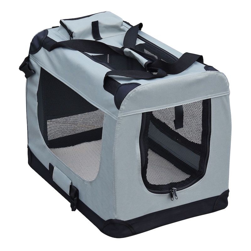 Sac de transport pliable S pour chiens 50x34x36cm Gris