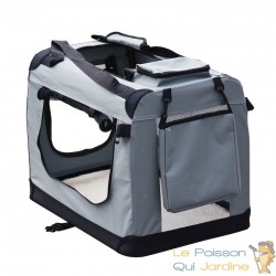 Sac de transport pliable l pour chiens 70x52x50cm Gris