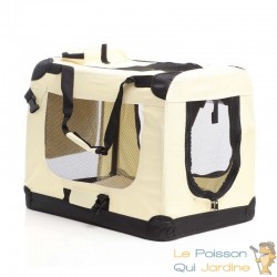 Sac de transport pliable M pour chiens 60x42x44cm beige