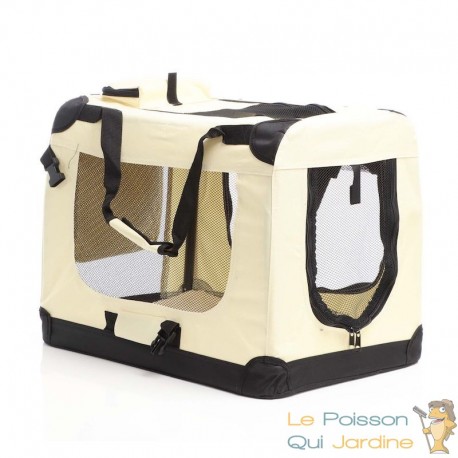 Sac de transport pliable XL pour chiens 80x58x56cm beige