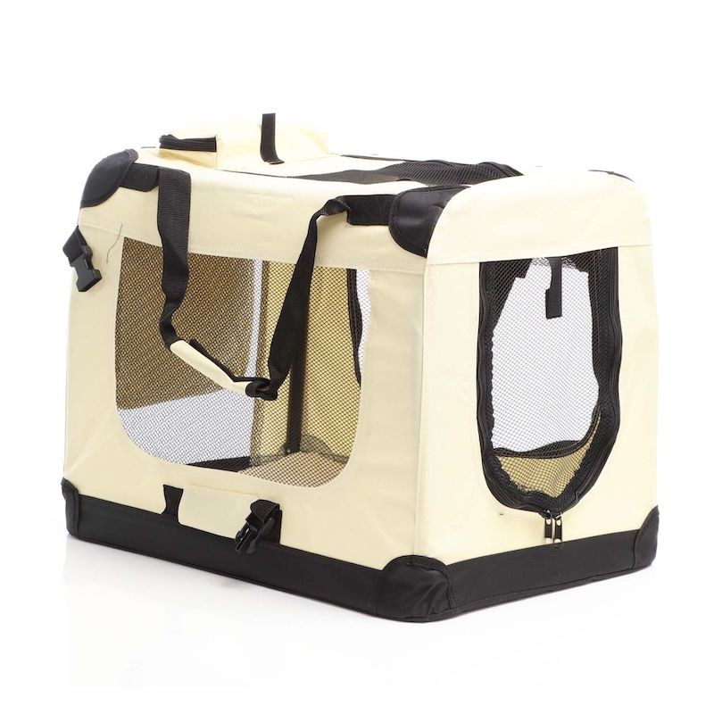 Sac de transport pliable XXL pour chiens 90x63x63cm beige