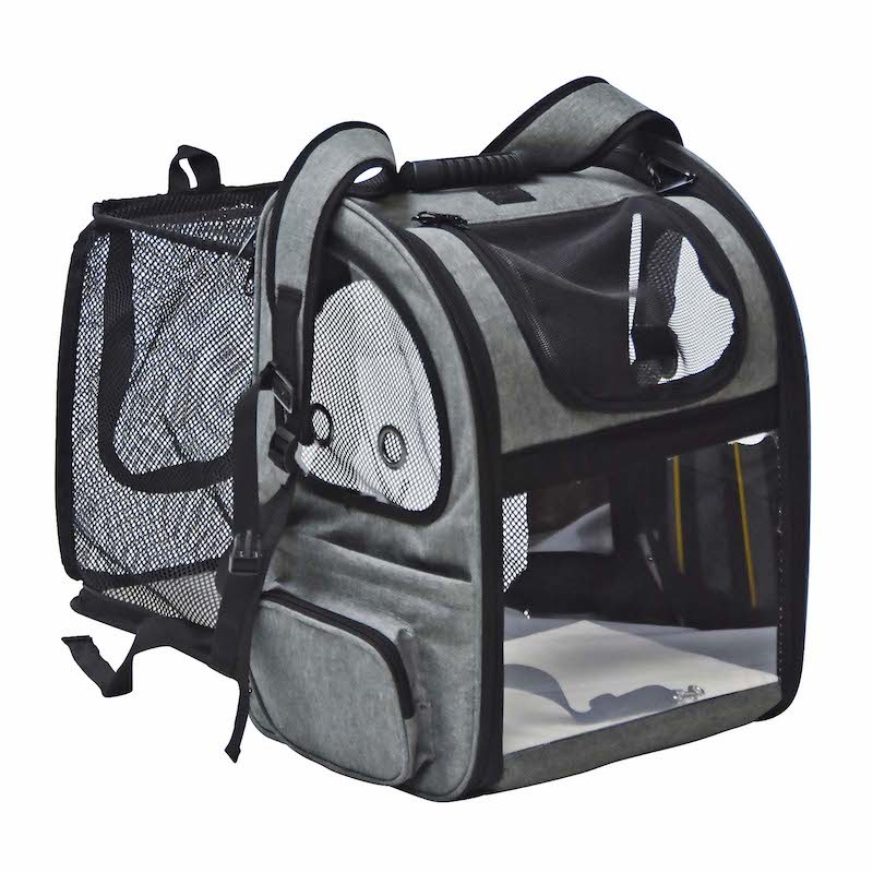 Sac de transport extensible pour animaux gris