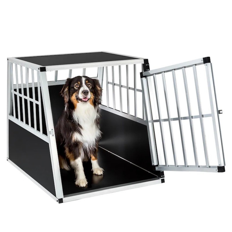Cage Caisse de transport solide en métal et bois pour chiens