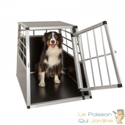 Cage grande de transport solide en métal et bois Arrière droit pour chiens