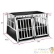 Cage double Caisse de transport solide en métal et bois pour chiens