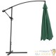 Parasol vert de 350 cm, belle qualité de finition avec une housse de protection incluse