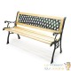 Banc de jardin en bois et fonte de fer avec dossier à motif grille