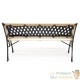 Banc de jardin en bois et fonte de fer avec dossier à motif grille