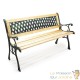 Banc de jardin en bois et fonte de fer avec dossier à motif grille