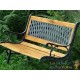 Banc de jardin en bois et fonte de fer avec dossier à motif grille