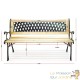Banc de jardin en bois et fonte de fer avec dossier à motif grille