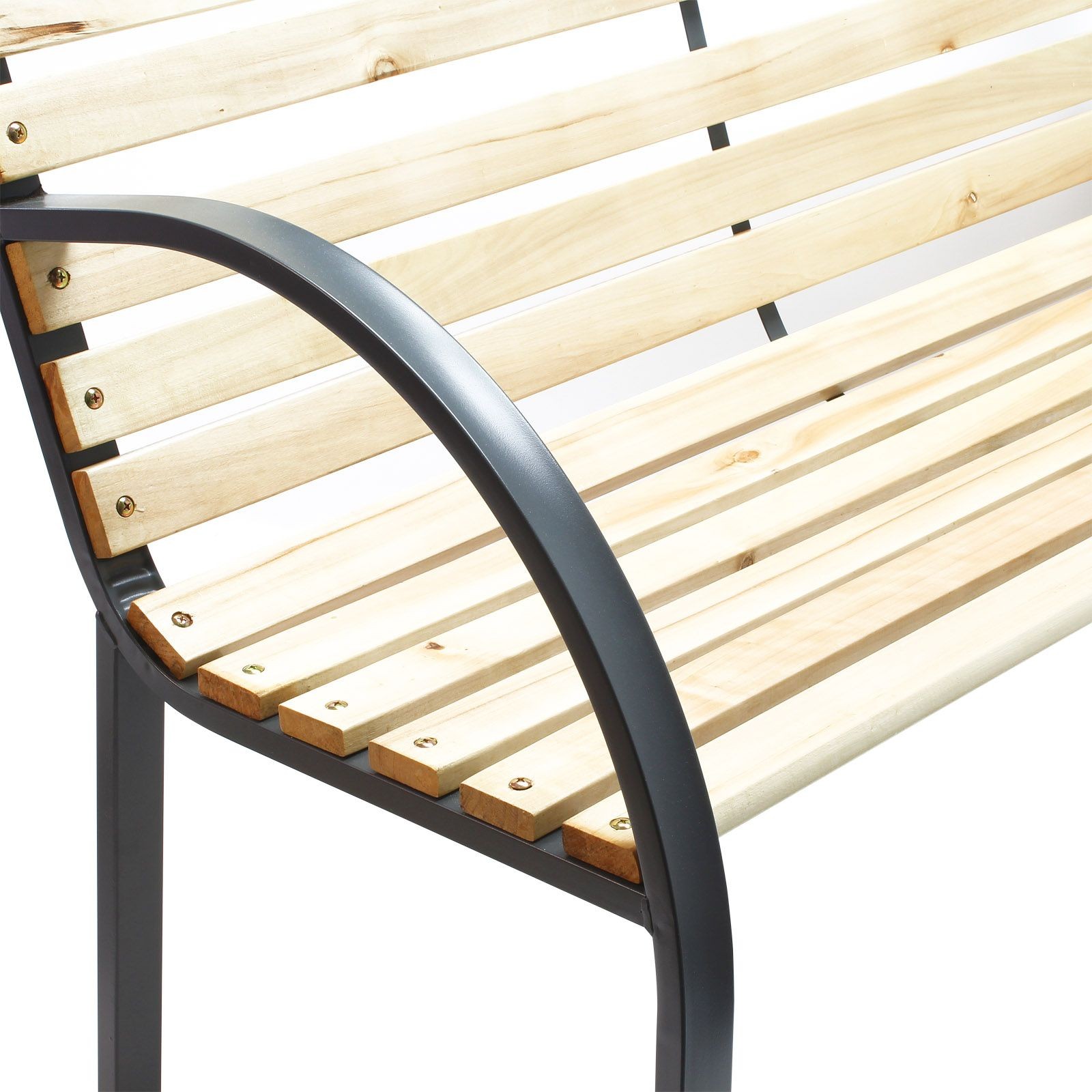 Banc de jardin en bois et structure acier