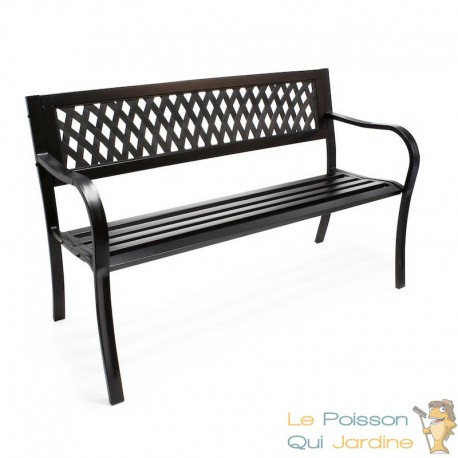 Banc de jardin en metal de couleur noire