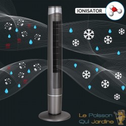 Ventilateur colonne oscillant de 120 cm avec télécommande - Circulation d'air optimale à 90° !