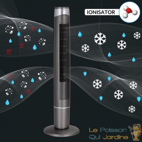 Ventilateur colonne oscillant de 120 cm avec télécommande - Circulation  d'air optimale à 90° ! - Le Poisson Qui Jardine