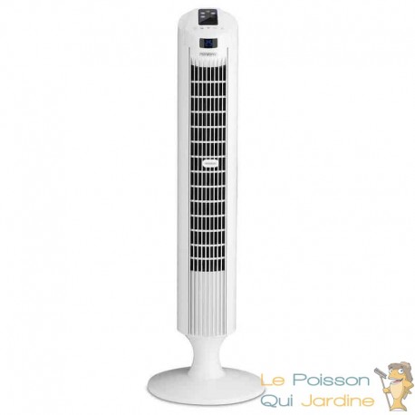 Ventilateur blanc oscillant de 84 cm avec télécommande - Circulation d'air optimale à 90° !