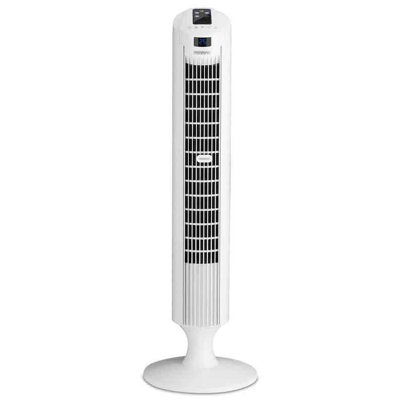 Ventilateur blanc oscillant de 84 cm avec télécommande - Circulation d'air optimale à 90° !