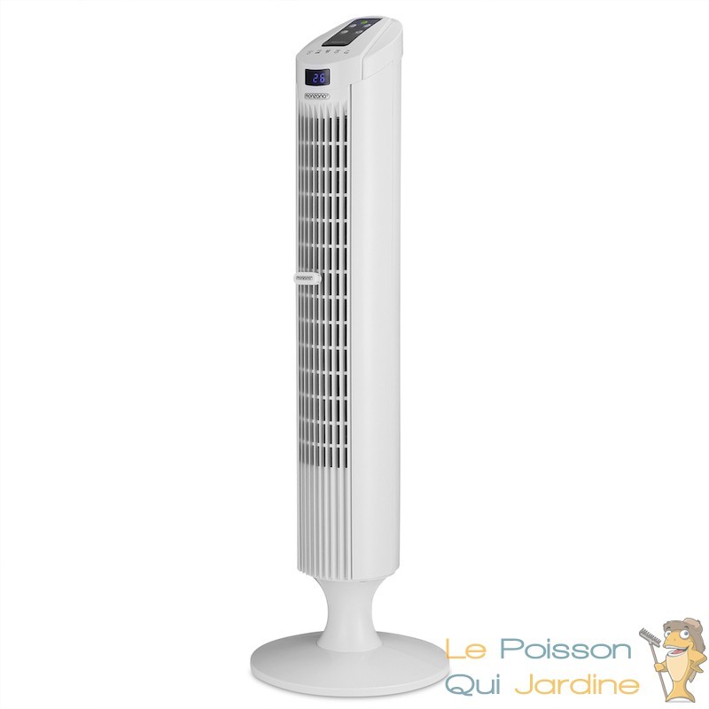 Ventilateur colonne oscillant de 120 cm avec télécommande - Circulation d' air optimale à 90° ! - Le Poisson Qui Jardine