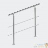 Rampe D'Escalier, Main Courante, Sur Pieds, 120 cm, Acier Inoxydable, 2 Barres