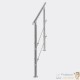 Rampe D'Escalier, Main Courante, Sur Pieds, 180 cm, Acier Inoxydable, 2 Barres 