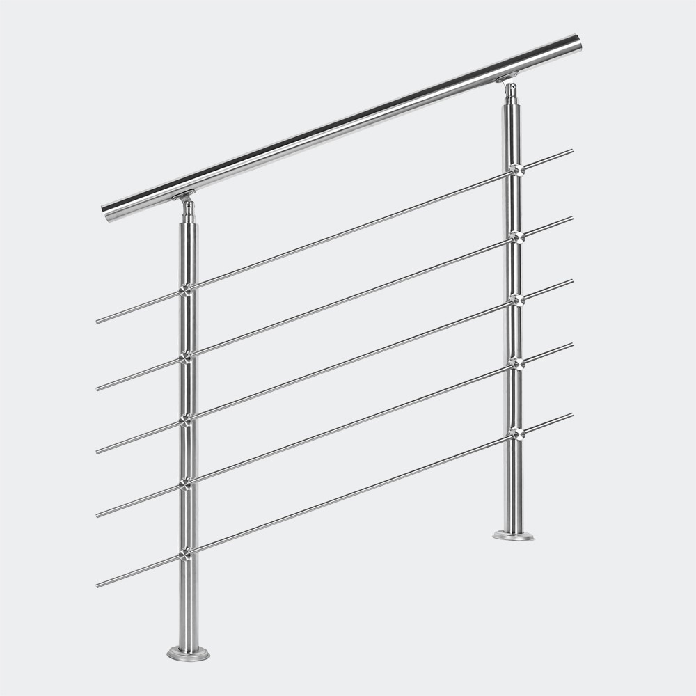 Rampe D'Escalier Sur Pied, 160 cm, En Acier Inoxydable, 5 barres