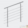 Rampe D'Escalier Sur Pied, 140 cm, En Acier Inoxydable, 5 barres