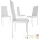 Table de salle à manger blanche + 4 chaises. Design et moderne