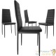 Table de salle à manger noire + 4 chaises. Design et moderne