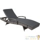 Bain de soleil gris 5 positions, cadre alu et résine tressée. Transat de qualité