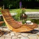 Bain de soleil transat à bascule en bois . Design et naturel