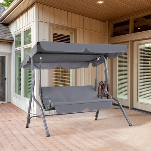 Balancelle de jardin 2 places Grise Anthracite 140 cm de long