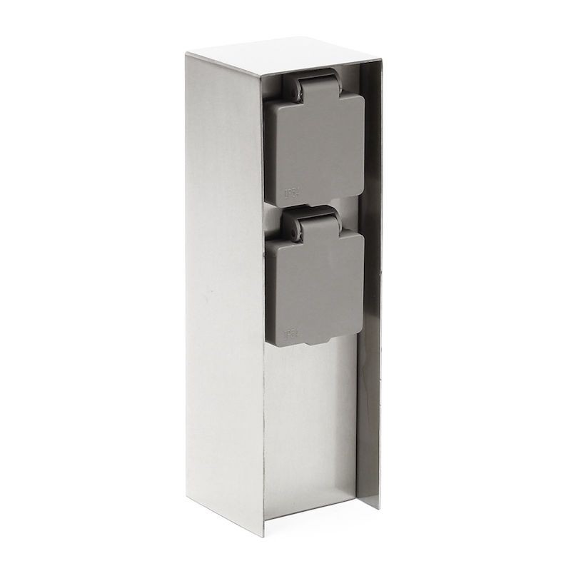 Multiprise Borne Carrée 2 Prises Électriques Pour Jardin Et Extérieur