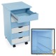 Armoire de Bureau Bleu. Sur roulettes. 6 Tiroirs, 65 cm de haut