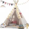 Jouet Tipi avec tapis rose pour enfants Jeu de jardin ou de chambre d'enfant