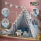 Jouet Tipi avec tapis gris pour enfants Jeu de jardin ou de chambre d'enfant