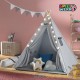 Jouet Tipi avec tapis gris pour enfants Jeu de jardin ou de chambre d'enfant