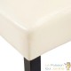 Chaise de Salle à Manger blanche crème aspect simili cuitr avec pieds en bois résistants